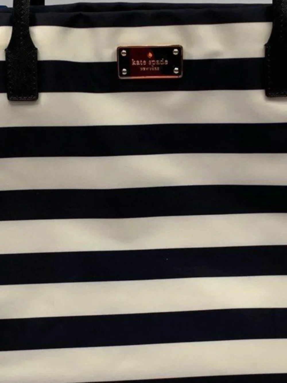 Kate Spade Blake Avenue Taden Striped Tote Bag Black & White